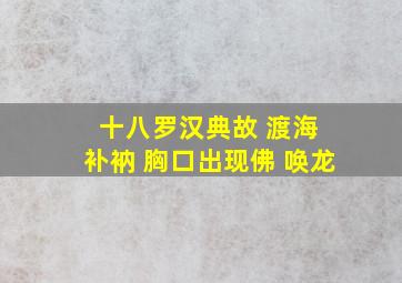 十八罗汉典故 渡海 补衲 胸口出现佛 唤龙